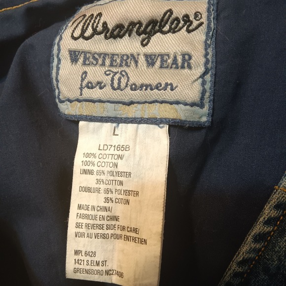 Vintage Wrangler Western Denim Vest Womens Large Blue Button Front - Picture 13 of 13